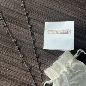 Multi colored gem sorrelli necklace, bag,certificate of authenticity & guarantee